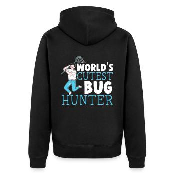 World's Cutest Bug Hunter Insect Catching Ladybug - Unisex Premium Organic Zip Hoodie - black - Back - Nico (187cm)
