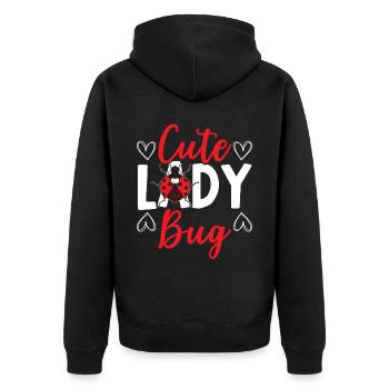 Niedliche Marienkäfer Bug Hunter Entomologie Insektenfang - Unisex Premium Bio Zip Hoodie - Schwarz - Hinten - Nico (187cm)