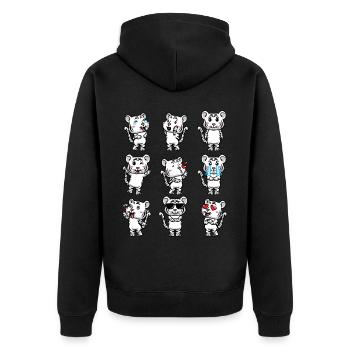 Weißer Tiger Emoticon Bengalischer Tiger - Unisex Premium Bio Zip Hoodie - Schwarz - Hinten - Nico (187cm)