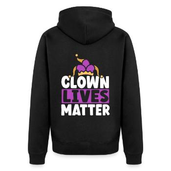 Clown Lives Matter Circus Geburtstagsfeier Darsteller - Unisex Premium Bio Zip Hoodie - Schwarz - Hinten - Nico (187cm)
