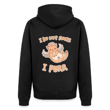 Ronronnage Ronflement Sommeil Dire Chats Cadeau - Veste à capuche bio Premium Unisexe - noir - Dos - Nico (187cm)