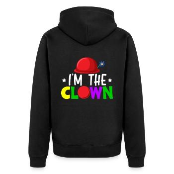 Je suis l’artiste de la fête d’anniversaire du cirque de clown - Veste à capuche bio Premium Unisexe - noir - Dos - Nico (187cm)