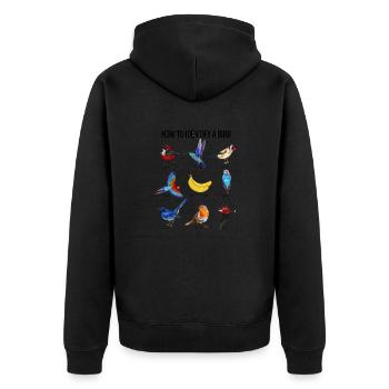 How to identify a bird - Birds Photo Wildlife - Unisex Premium Organic Zip Hoodie - black - Back - Nico (187cm)