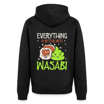 Alles Ist Besser Sushi-liebhaber Japan - Unisex Premium Bio Zip Hoodie - Schwarz - Hinten - Nico (187cm)