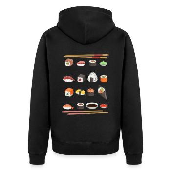 Sushi Autres gentils Amateurs de sushi Japon - Veste à capuche bio Premium Unisexe - noir - Dos - Nico (187cm)