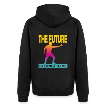 The Future Belongs To Me - Unisex Premium Organic Zip Hoodie - black - Back - Nico (187cm)