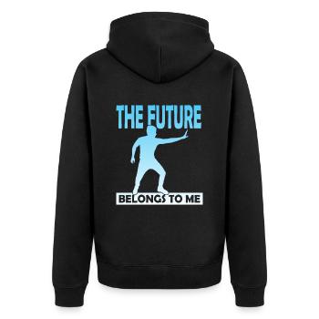 The Future Belongs To Me - Unisex Premium Organic Zip Hoodie - black - Back - Nico (187cm)
