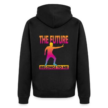 The Future Belongs To Me - Unisex Premium Organic Zip Hoodie - black - Back - Nico (187cm)