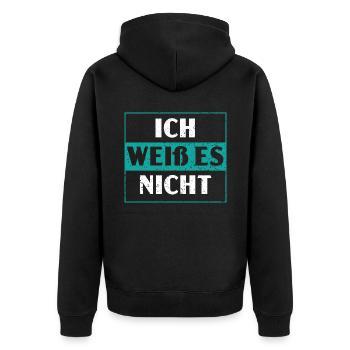 Ich Es Nicht German Deutschland Germany Flag - Unisex Premium Organic Zip Hoodie - black - Back - Nico (187cm)