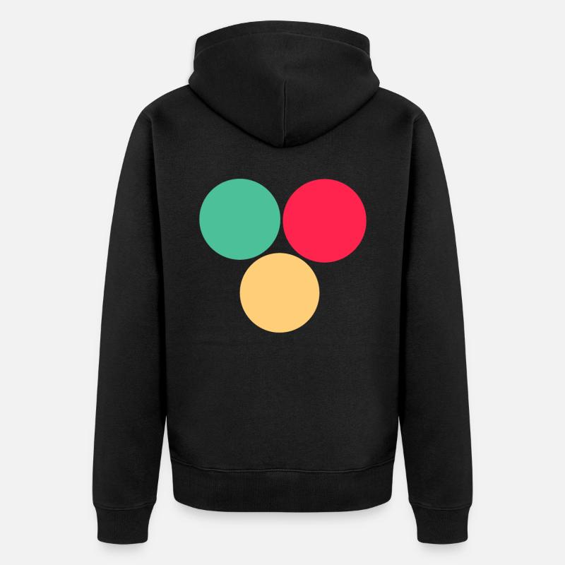 Trois cercles- vert- rouge- jaune - Veste à capuche bio Premium Unisexe - noir