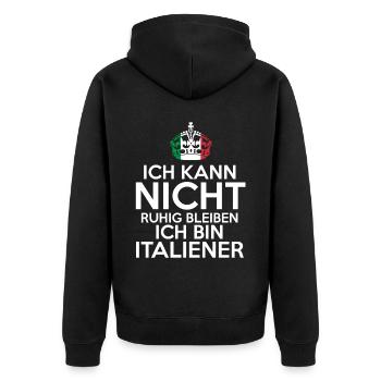 Italia Italien Italiener Italienisches - Unisex Premium Bio Zip Hoodie - Schwarz - Hinten - Nico (187cm)