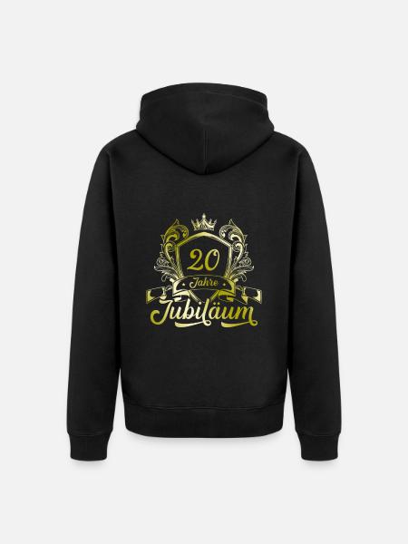 20 Zahl Kranz - Unisex Premium Bio Zip Hoodie - Schwarz