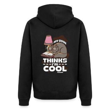 Mon livre pense que je suis cool - Veste à capuche bio Premium Unisexe - noir - Dos - Nico (187cm)