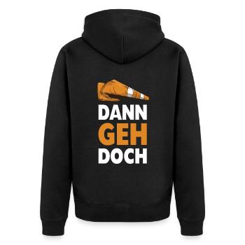 Fahrschule Fahrlehrer Humor Auto Führerschein - Unisex Premium Bio Zip Hoodie - Schwarz - Hinten - Nico (187cm)