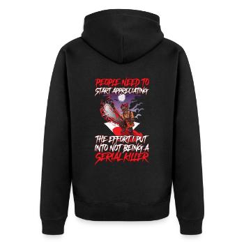Ne pas être un cadeau de série policière tueur - Veste à capuche bio Premium Unisexe - noir - Dos - Nico (187cm)