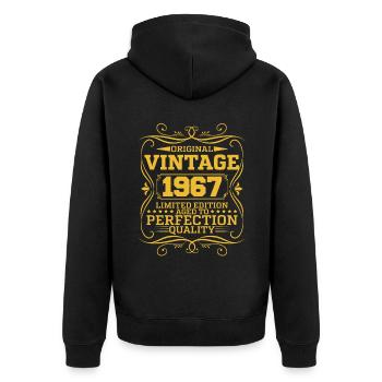 Vintage 1967 Édition Limitée Originale - Veste à capuche bio Premium Unisexe - noir - Dos - Nico (187cm)