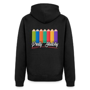 Ziemlich skizzenhafte Kunstlehrerin Künstler Maler Malerei - Unisex Premium Bio Zip Hoodie - Schwarz - Hinten - Nico (187cm)