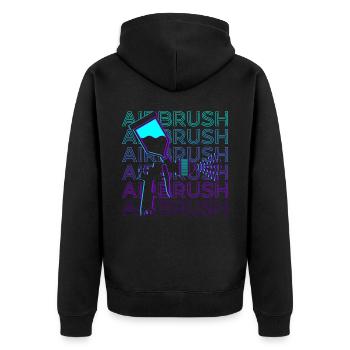 Airbrush Sprühfarbe Retro Geschenk - Unisex Premium Bio Zip Hoodie - Schwarz - Hinten - Nico (187cm)