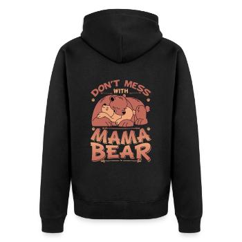 Don't mess with Mama Bear - Unisex Premium Organic Zip Hoodie - black - Back - Nico (187cm)