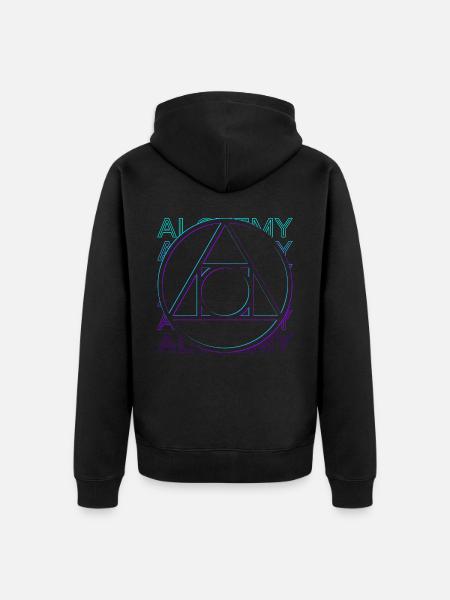 Alchemy Symbol Alchemist Philosophers Stone Retro - Unisex Premium Organic Zip Hoodie - black