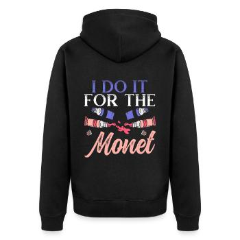 Ich mache es für den Monet Kunstlehrer Künstler Maler - Unisex Premium Bio Zip Hoodie - Schwarz - Hinten - Nico (187cm)