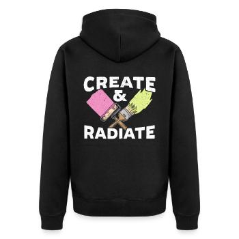 Kunst schaffen und ausstrahlen Kunstlehrer Künstler Maler - Unisex Premium Bio Zip Hoodie - Schwarz - Hinten - Nico (187cm)