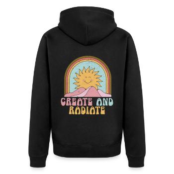 Kunst schaffen und ausstrahlen Kunstlehrer Künstler Maler - Unisex Premium Bio Zip Hoodie - Schwarz - Hinten - Nico (187cm)