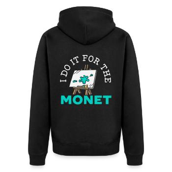 Ich mache es für den Monet Kunstlehrer Künstler Maler - Unisex Premium Bio Zip Hoodie - Schwarz - Hinten - Nico (187cm)