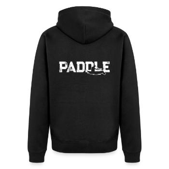 Canoe Canoeing Vintage Paddle - Unisex Premium Bio Zip Hoodie - Schwarz - Hinten - Nico (187cm)