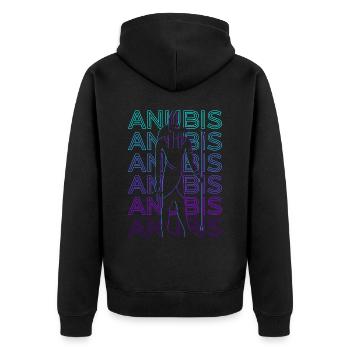 Anubis Dieu égyptien Egypte ancienne Retro Gesche - Veste à capuche bio Premium Unisexe - noir - Dos - Nico (187cm)