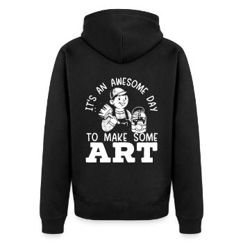 It's An Awesome Day To Make Art Teacher Painter - Unisex Premium Organic Zip Hoodie - black - Back - Nico (187cm)