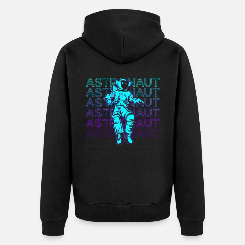 Cadeau rétro astronaute - Veste à capuche bio Premium Unisexe - noir