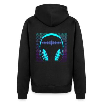 Ingénieur du son Ingénieur du son Retro Gift - Veste à capuche bio Premium Unisexe - noir - Dos - Nico (187cm)