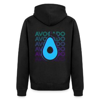 Avocado Retro Gift - Unisex Premium Organic Zip Hoodie - black - Back - Nico (187cm)