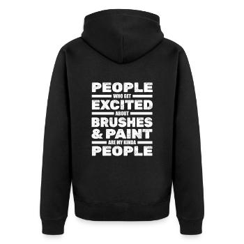 Maler Lackierer Geselle Malermeister - Unisex Premium Bio Zip Hoodie - Schwarz - Hinten - Nico (187cm)