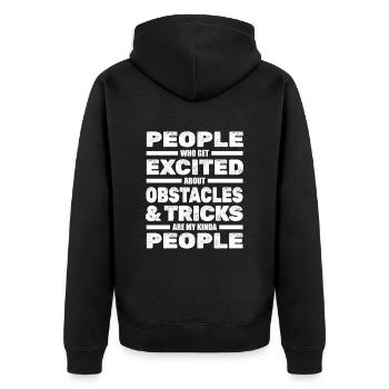 Parkour Runner - Unisex Premium Organic Zip Hoodie - black - Back - Nico (187cm)