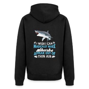 Requin - Veste à capuche bio Premium Unisexe - noir - Dos - Nico (187cm)