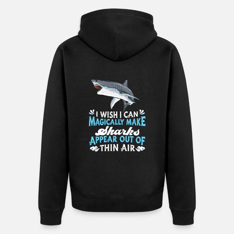 Requin - Veste à capuche bio Premium Unisexe - noir