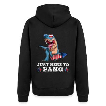 Trex 4 juillet Dinosaur Fireworks Drapeau américain - Veste à capuche bio Premium Unisexe - noir - Dos - Nico (187cm)