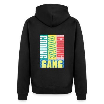 Programmierer Coder Software Entwickler - Unisex Premium Bio Zip Hoodie - Schwarz - Hinten - Nico (187cm)