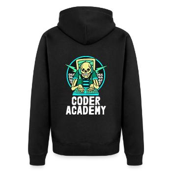 Programmierer Coder Software Entwickler - Unisex Premium Bio Zip Hoodie - Schwarz - Hinten - Nico (187cm)