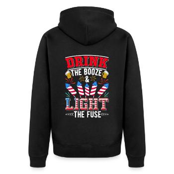 USA Patriotic 4 Juillet Directeur des feux d’artifice - Veste à capuche bio Premium Unisexe - noir - Dos - Nico (187cm)