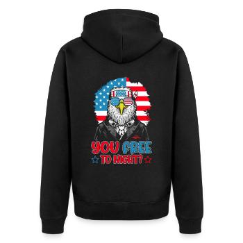 Eagle American Flag Men 4 juillet États-Unis - Veste à capuche bio Premium Unisexe - noir - Dos - Nico (187cm)
