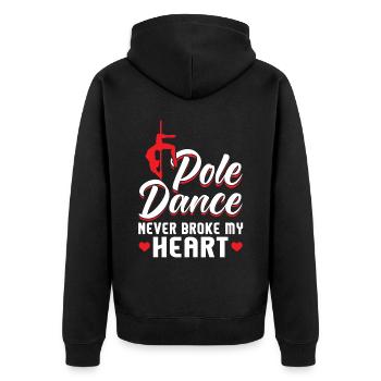 Pole Dance Hat Mir Nie Das Herz Gebrochen - Unisex Premium Bio Zip Hoodie - Schwarz - Hinten - Nico (187cm)