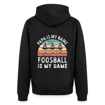 Papa est mon nom Foosball est mon jeu Papa Pères - Veste à capuche bio Premium Unisexe - noir - Dos - Nico (187cm)
