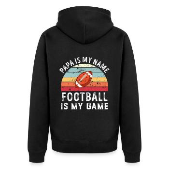 Papa est mon nom Le football américain est mon jeu Papa - Veste à capuche bio Premium Unisexe - noir - Dos - Nico (187cm)