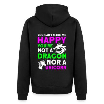 Happy Dragon Unicorn Unicorn Amoureux - Veste à capuche bio Premium Unisexe - noir - Dos - Nico (187cm)