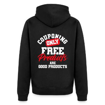 Coupon Shopper Discount Couponer Discount Sale - Unisex Premium Organic Zip Hoodie - black - Back - Nico (187cm)