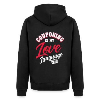 Coupon Shopper Discount Couponer Vente à prix réduit - Veste à capuche bio Premium Unisexe - noir - Dos - Nico (187cm)