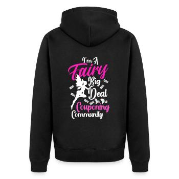 Coupon Shopper Discount Couponer Discount Sale - Unisex Premium Organic Zip Hoodie - black - Back - Nico (187cm)
